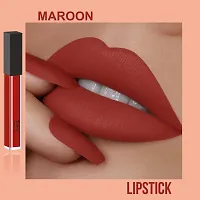 High Definition Maroon Matte Longlasting Liquid Lipstick Smudgeproof  Waterproof - Pack of 1-thumb3