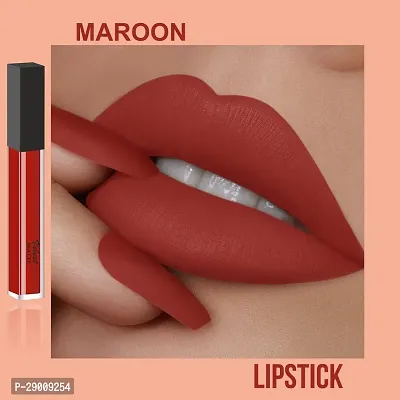 High Definition Maroon Matte Longlasting Liquid Lipstick Smudgeproof  Waterproof - Pack of 1-thumb4