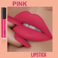 High Definition Smudge Proof Waterproof Long Lasting Matte Liquid Lipstick (Pink) Pack of 1-thumb2