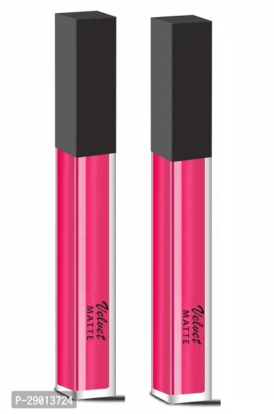 High Definition Smudge Proof Waterproof Long Lasting Matte Liquid Lipstick (Pink) Pack of 2