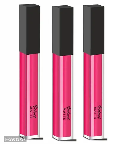 High Definition Smudge Proof Waterproof Long Lasting Matte Liquid Lipstick (Pink) Pack of 3