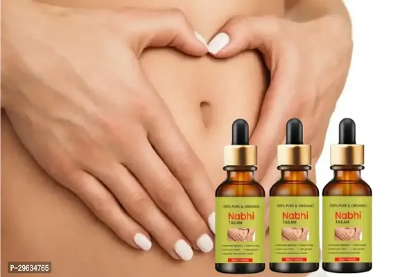 Nabhi Oil Belly Button Oil for Sensational Skin Blend of Almond, Olive, and Lemon Essential Oil Supports Healthy Skin 30ml Pack Of 3