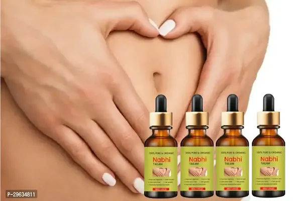 Nabhi Oil Belly Button Oil for Sensational Skin Blend of Almond, Olive, and Lemon Essential Oil Supports Healthy Skin 30ml Pack Of 4