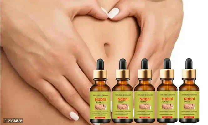 Nabhi Oil Belly Button Oil for Sensational Skin Blend of Almond, Olive, and Lemon Essential Oil Supports Healthy Skin 30ml Pack Of 5