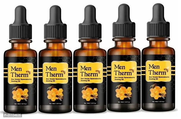 Men Therm Bee Venom, Gynecomastia Tightening Oil for Men Liquid (30ml) Pack of 5