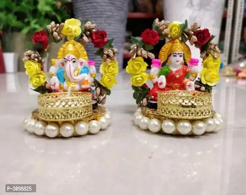 Beautifully designed Handmade Floral Lakshmi Ganesha T-Lights.