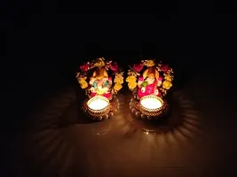 Beautifully designed Handmade Floral Lakshmi Ganesha T-Lights.-thumb1