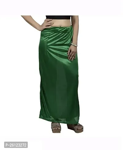 Reliable Green Satin Solid Semi-Stitched Patticoats For Women