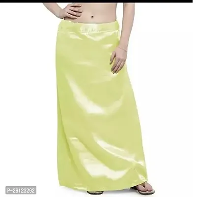 Reliable Golden Satin Solid Semi-Stitched Patticoats For Women