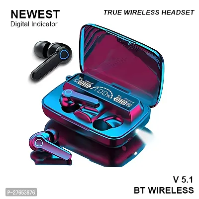 M19 TWS Bluetooth 5.0 Wireless Earbuds Touch Waterproof IP7X LED Digital Display Bluetooth Headset (Black, True Wireless)-thumb0