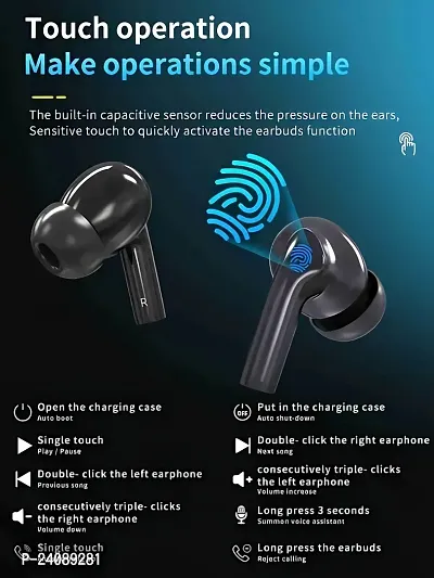 M19 Earbuds Big battery Premium Sound Quality with flash light Super Quality Earbuds-thumb3