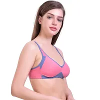 Fancy Multicoloured Cotton Blend Non Padded Bras For Women Pack Of 3-thumb3