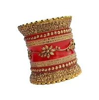 Stylish Fancy Red Plastic Beads Bangle-Style Chuda Set For Women-thumb3