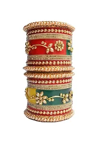 Stylish Fancy Multicoloured Plastic Beads Bangle-Style Chuda Set For Women-thumb1