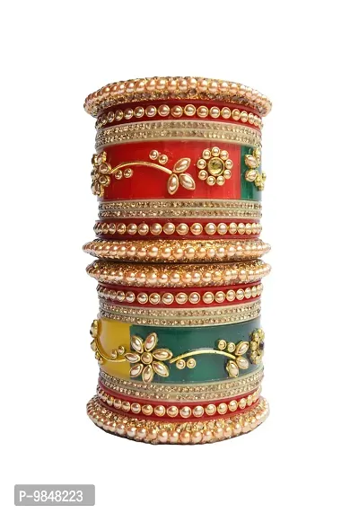 Stylish Fancy Multicoloured Plastic Beads Bangle-Style Chuda Set For Women-thumb2