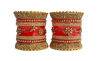 Stylish Fancy Red Plastic Beads Bangle-Style Chuda Set For Women-thumb2