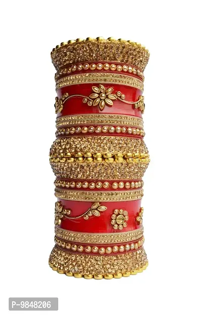 Stylish Fancy Red Plastic Beads Bangle-Style Chuda Set For Women-thumb2