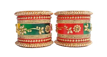 Stylish Fancy Multicoloured Plastic Beads Bangle-Style Chuda Set For Women-thumb2