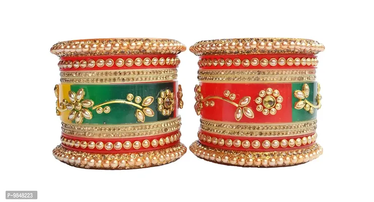 Stylish Fancy Multicoloured Plastic Beads Bangle-Style Chuda Set For Women-thumb3