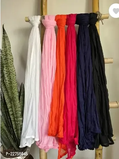 Cotton Blend Solid Dupatta For Women Pack Of 6