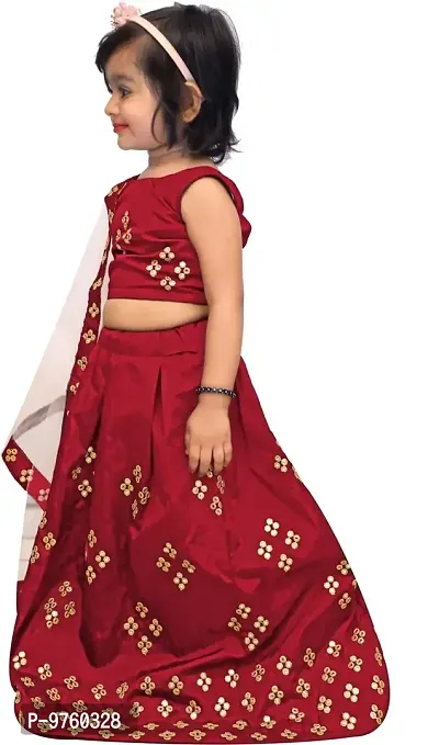 VANSH CREATION Latest Lehenga Choli for Baby Girls 2-5Year With Stitched (3-4 Years, Maroon)-thumb3