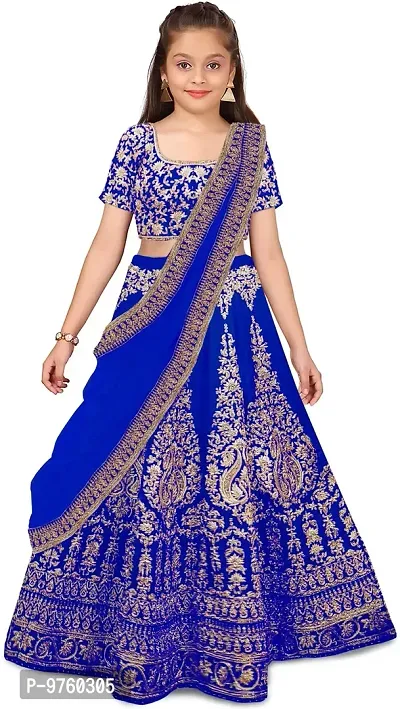 Buy Harshiv Creation Blue Net Simple Embroidered Girls Party Wear Semi  Stitched Lehenga Choli_(Suitable To 3-15 Years Girls) Online In India At  Discounted Prices