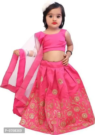 VANSH CREATION Best Lehenga Choli for Baby Girls 2-5Year With Stitched (3-4 Years, Pink)