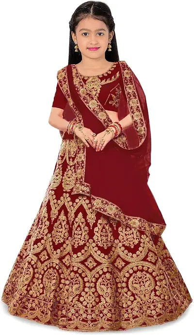 Alluring Net Embellished Lehenga Cholis For Girls