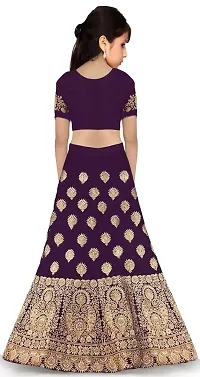 VANSH CREATION Girl's taffeta satin semi stitched lehenga choli (size: 4-15 years, 3 colours Heart Special)-thumb1