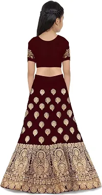 Girls Taffeta Satin Semi Stitched Lehenga Choli-thumb1