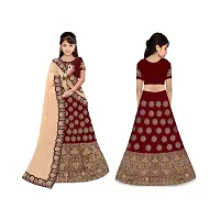 Girls Taffeta Satin Semi Stitched Lehenga Choli-thumb2