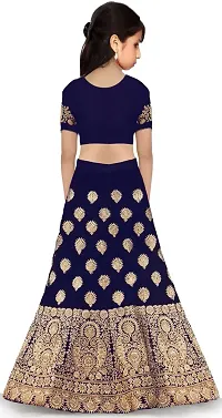 VANSH CREATION Girl's taffeta satin semi stitched lehenga choli (size: 4-15 years, 3 colours Heart Special) (3-4 Years, Blue)-thumb1