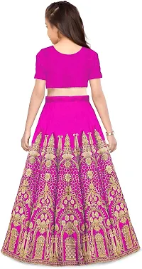 VANSH CREATION Girl's Silk semi stitched latest lehenga choli | Multicolor lehenga (3-15 yrs) girls lehenga (5-6 Years, Pink)-thumb1