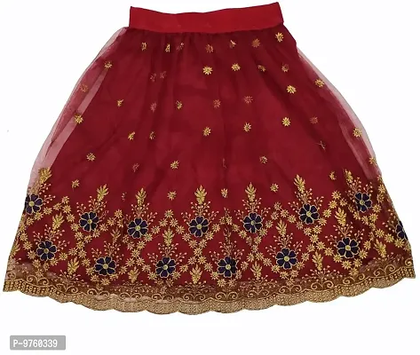 VANSH CREATION Girl's Silk Readymade lehenga choli | Multicolor lehenga (2-15 yrs) girls lehenga? (9-10 Years, Maroon)-thumb3