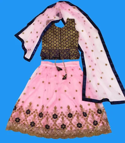 Net Lehenga Choli Dupatta Set