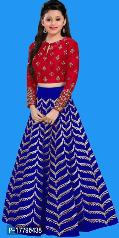 Kids Lehenga Choli Duptta Set-thumb0