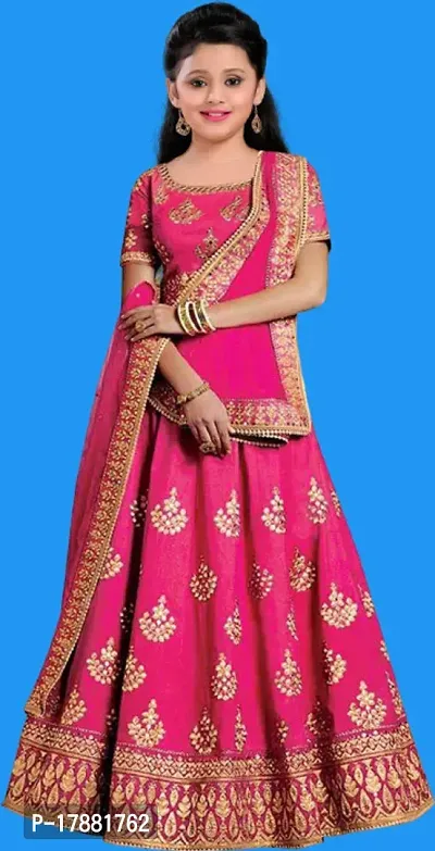 Kids Lehenga Choli Duptta Set-thumb0