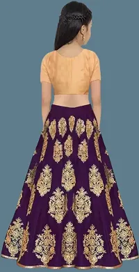 Purple Net Lehenga Choli and Duptta Set-thumb1