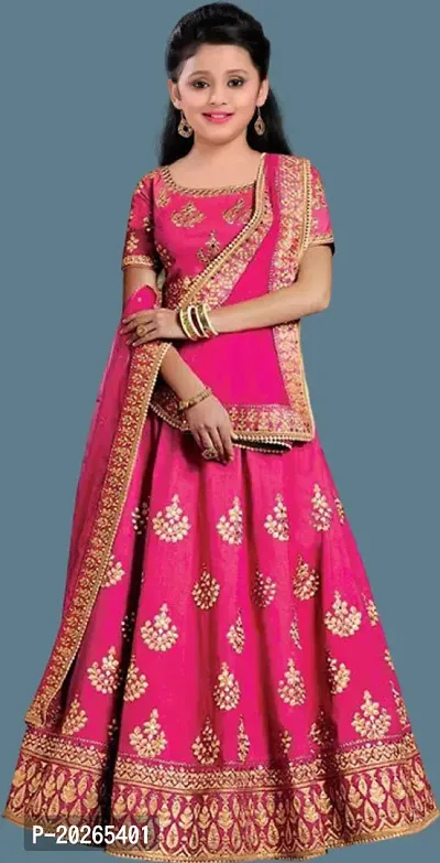 Kids Lehenga Choli Duptta Set-thumb0