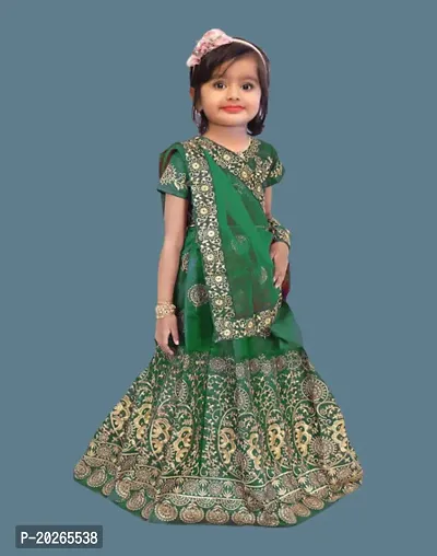 Kids Lehenga Choli Duptta Set-thumb0