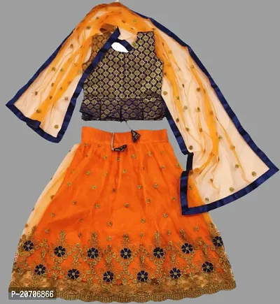 Kids Lehenga Choli Duptta Set-thumb0