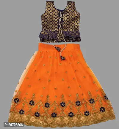 Kids Lehenga Choli Duptta Set-thumb2