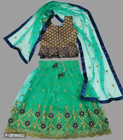 Kids Lehenga Choli Duptta Set-thumb0