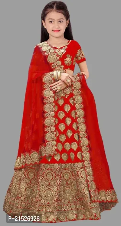 Kids Lehenga Choli Duptta Set-thumb0