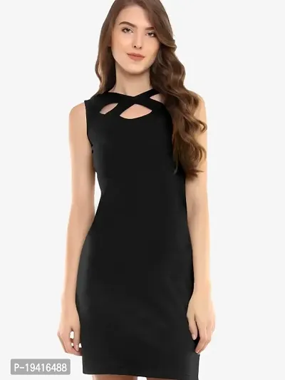 Classic Lycra Solid Dresses for Women