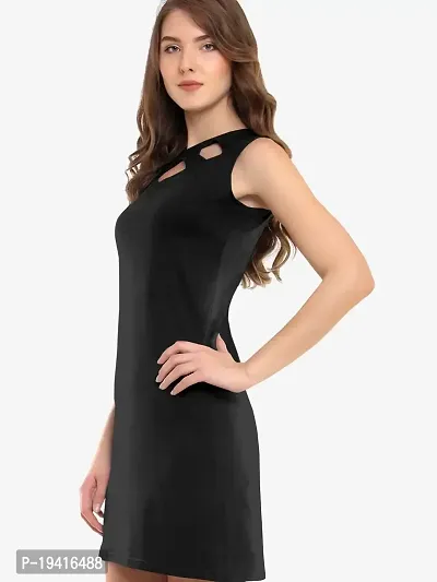Classic Lycra Solid Dresses for Women-thumb2