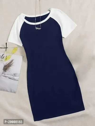 Womens Blue Color Bodycon one pices Drees.