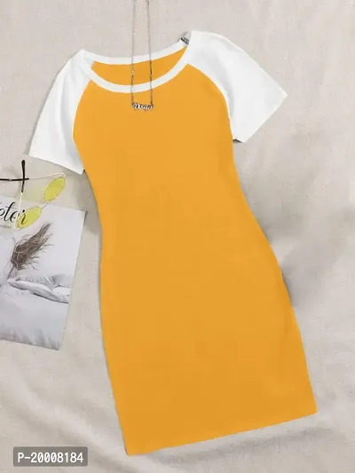 Womens Yellow Color Bodycon one pices Drees.
