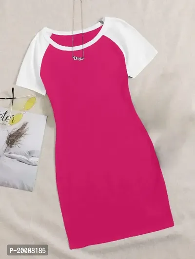 Womens Pink Color Bodycon one pices Drees.