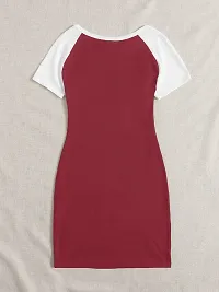 Womens Maroon Color Bodycon one pices Drees.-thumb2